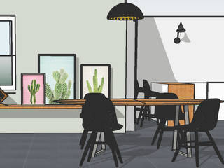 Moderne woonkamer en keuken met nostalgische details, Studio Hoppa: modern door Studio Hoppa, Modern