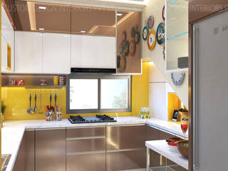 Mr. Tarun Ganguli's Modern Modular Kitchen, Bally, Howrah, CUSTOM DESIGN INTERIORS PVT. LTD. CUSTOM DESIGN INTERIORS PVT. LTD. Modern kitchen Iron/Steel