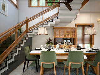 Best Interior Design in Kerala, Monnaie Interiors Pvt Ltd Monnaie Interiors Pvt Ltd Ruang Makan Modern Kayu Wood effect