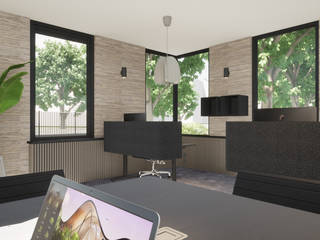 Office Design, VAN VEEN INTERIOR DESIGN VAN VEEN INTERIOR DESIGN Ruang Komersial Kayu Wood effect