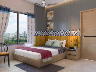 Mrs. Saha’s Son Modern Bedroom | Kolkata, West Bengal | Custom Design Interiors, CUSTOM DESIGN INTERIORS PVT. LTD. CUSTOM DESIGN INTERIORS PVT. LTD. Modern style bedroom Iron/Steel