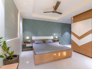 Pistachio Studio ARID Modern style bedroom Plywood Turquoise pistachio effect, bedroom interiors, white interiors