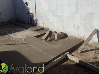 REMODELACION DE PATIO EN HERMOSILLO, SONORA, MEXICO., Arqland arquitectura y paisajismo Arqland arquitectura y paisajismo พื้น