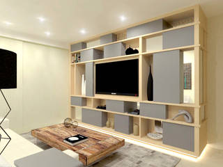 Home Theater SLM, AF arquitetura AF arquitetura 现代客厅設計點子、靈感 & 圖片 木頭 Wood effect