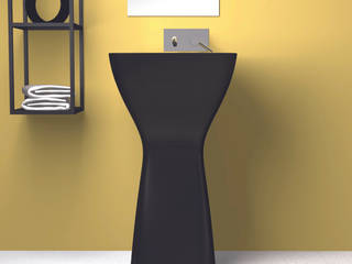 TOIO : Lavabo freestanding moderno in ceramica colorata made in Italy, eto' eto' Modern bathroom Concrete Black
