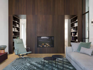 Klassieke grandeur in een modern jasje, Sigrid van Kleef & René van der Leest - Studio Ruim Sigrid van Kleef & René van der Leest - Studio Ruim Modern Living Room Wood Wood effect