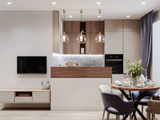Кухня-гостиная+ прихожая, DesignNika DesignNika Salas de estilo escandinavo