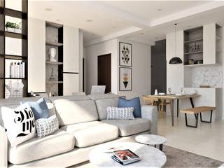 住宅空間規劃設計, 品凡室內設計 品凡室內設計 Moderne Wohnzimmer Weiß