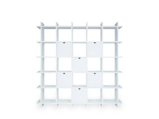 Shelly White Shelf – stabiles Papierregal 5×5 trotz geringem Gewicht (20 kg), PAPERCOMB - Novidi GmbH PAPERCOMB - Novidi GmbH Minimalist living room Paper