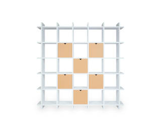 Shelly White Shelf – stabiles Papierregal 5×5 trotz geringem Gewicht (20 kg), PAPERCOMB - Novidi GmbH PAPERCOMB - Novidi GmbH Living room Paper