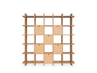 Shelly Brown Shelf 5x5, PAPERCOMB - Novidi GmbH PAPERCOMB - Novidi GmbH Minimalist Yemek Odası Kâğıt