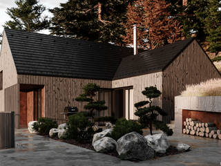 Design of house in Chrestovice, Czech Republic, Filipenka architect Filipenka architect Casa di campagna Legno Effetto legno