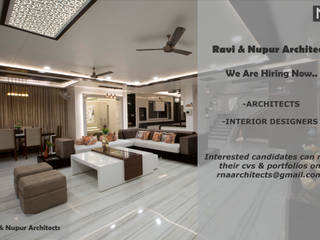Openings for architects & Interior designers, RAVI - NUPUR ARCHITECTS RAVI - NUPUR ARCHITECTS Bungalows Stone White