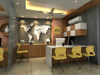 Tour and Travel Office, Design & Creations Design & Creations Asian style exhibition centres Yellow