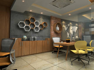 Tour and Travel Office, Design & Creations Design & Creations Commercial spaces Yellow