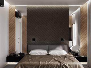 Проект в ЖК «Петровская Ривьера», Twenty-one Twenty-one Minimalist bedroom