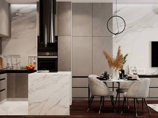 Квартира на улице Кораблестроителей, Twenty-one Twenty-one Minimalist kitchen