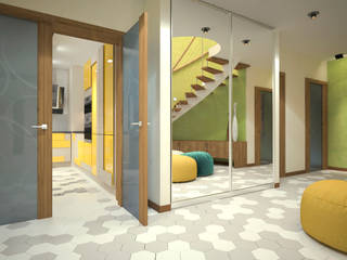 Частный дом в Jesenice, Прага - Запад, ISDesign group s.r.o. ISDesign group s.r.o. Corredores, halls e escadas ecléticos