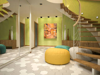 Частный дом в Jesenice, Прага - Запад, ISDesign group s.r.o. ISDesign group s.r.o. Couloir, entrée, escaliers originaux