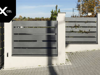 Classic. Nowoczesne ogrodzenie aluminiowe w kolorze grafitowym, XCEL Fence XCEL Fence Halaman depan