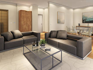 Progettazione bagno padronale e zona living, Nicoletta Russo Nicoletta Russo Modern living room