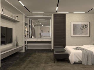 Loft Chapultepec, RCARRILLO Design Brand RCARRILLO Design Brand Спальня в стиле модерн
