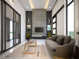 Leading Interior designs in Kerala—Monnaie Architects & Interiors, Monnaie Interiors Pvt Ltd Monnaie Interiors Pvt Ltd Moderne woonkamers Hout Hout