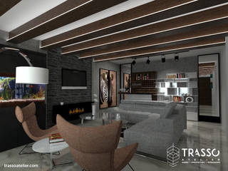 CASA LEYVA, TRASSO ATELIER TRASSO ATELIER Modern living room