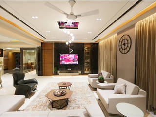 Altius III - Ahmedabad (c.a 2000 sq.ft), Hinge architects Hinge architects Modern living room