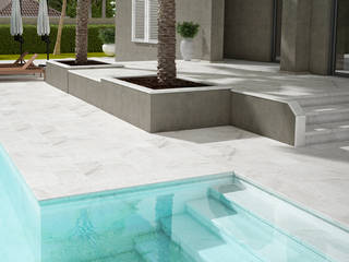 White Stone: El piso porcelánico en tendencia, Gresmanc Gresmanc Garden Pool Ceramic