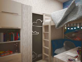 Холл и детская для многодетной семьи, Студия дизайна Elinarti Студия дизайна Elinarti Boys Bedroom Chipboard