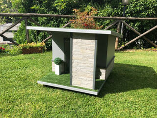 Cuccia moderna da giardino artigianale - Stone, Pet House Design® Pet House Design® Giardino con piscina Legno Effetto legno
