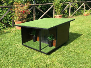 Cuccia di design da esterno su misura - Woody, Pet House Design® Pet House Design® Giardino roccioso Legno Effetto legno