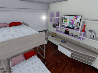 Diseño de Apartamento Pequeño en San Isidro - Perú, Design Comercial Design Comercial Modern Bedroom