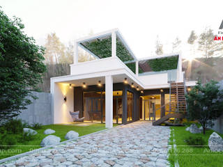 Thiết kế nhà cấp 4 đẹp như biệt thự tại Phú Thọ, Nội Thất An Lộc Nội Thất An Lộc Villa