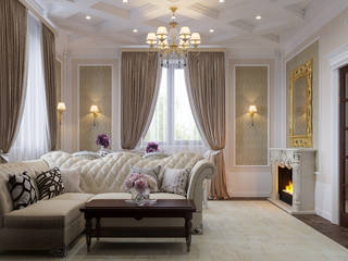 Дизайн проект гостиной в классическом стиле, Артпланнер Артпланнер غرفة نوم