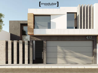 Fachada JP422, Modulor Arquitectura Modulor Arquitectura Modern houses Concrete White