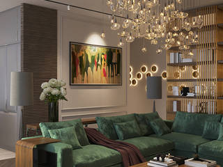 Дизайн частных апартаментов в Москве, ICON DESIGN STUDIO ICON DESIGN STUDIO Classic style living room