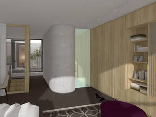De Maasbode, Topfloor , Bergblick interieurarchitectuur Bergblick interieurarchitectuur Modern style bedroom Wood Wood effect