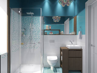 проект загородного дома, DK_design DK_design Ванная комната в эклектичном стиле МДФ