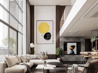 Thiết kế Duplex Vista Verde: Không gian sống sành điệu, SHINE DESIGN SHINE DESIGN Гостиная в стиле модерн