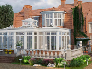 Эскизы веранды для дома в Англии, Architoria 3D Architoria 3D Classic style conservatory Wood White