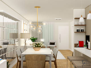 Sala de Estar e Jantar, JB Interiores JB Interiores モダンデザインの ダイニング