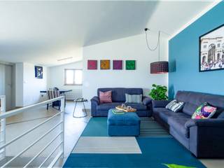 TIC TAC HOME, antonio felicetti architettura & interior design antonio felicetti architettura & interior design Modern Living Room Concrete White
