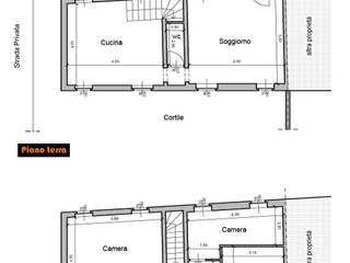 Proposta di progetto per ristrutturazione e ampliamento di casa unifamiliare a Borgolavezzaro (NO)., Eleonora Pinelli Architetto Iunior Eleonora Pinelli Architetto Iunior Casas unifamiliares