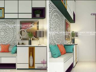 Contemporary Interior Design in Kolkata - 3BHK, Cee Bee Design Studio Cee Bee Design Studio Salas / recibidores