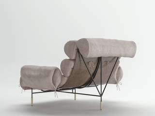 Nuvola Armchair by Hannes Peer x SEM, 3DD Factory 3DD Factory Interior garden Leather Grey