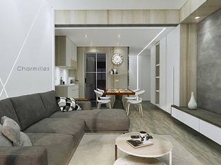 軸｜現代, 米爾空間設計 米爾空間設計 Living room Wood Wood effect
