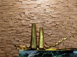 WANDHOLZ - Wandgestaltung mit Echtholz, Decoration4you Decoration4you ห้องนั่งเล่น ไม้ Wood effect