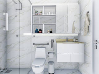 Banheiro Adaptado para Idosos, Jordana Nogueira Arquitetura Jordana Nogueira Arquitetura Klasik Banyo Mermer